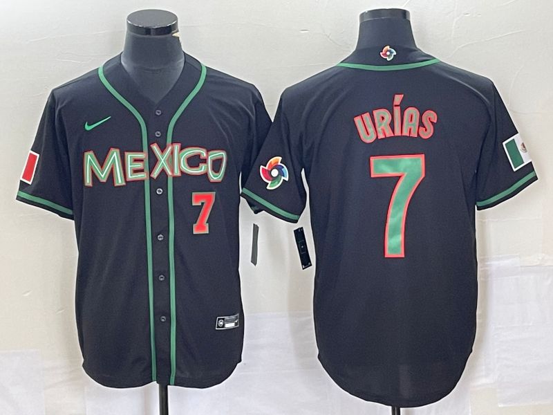 Men 2023 World Cub Mexico #7 Urias Black green Nike MLB Jersey9->more jerseys->MLB Jersey